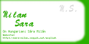 milan sara business card